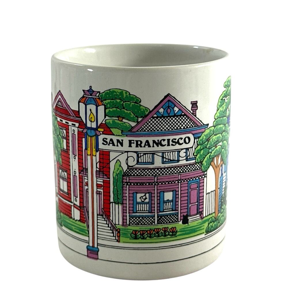 Vintage San Francisco Victorian Houses Mug Carol Foldvary Anderson SNCO